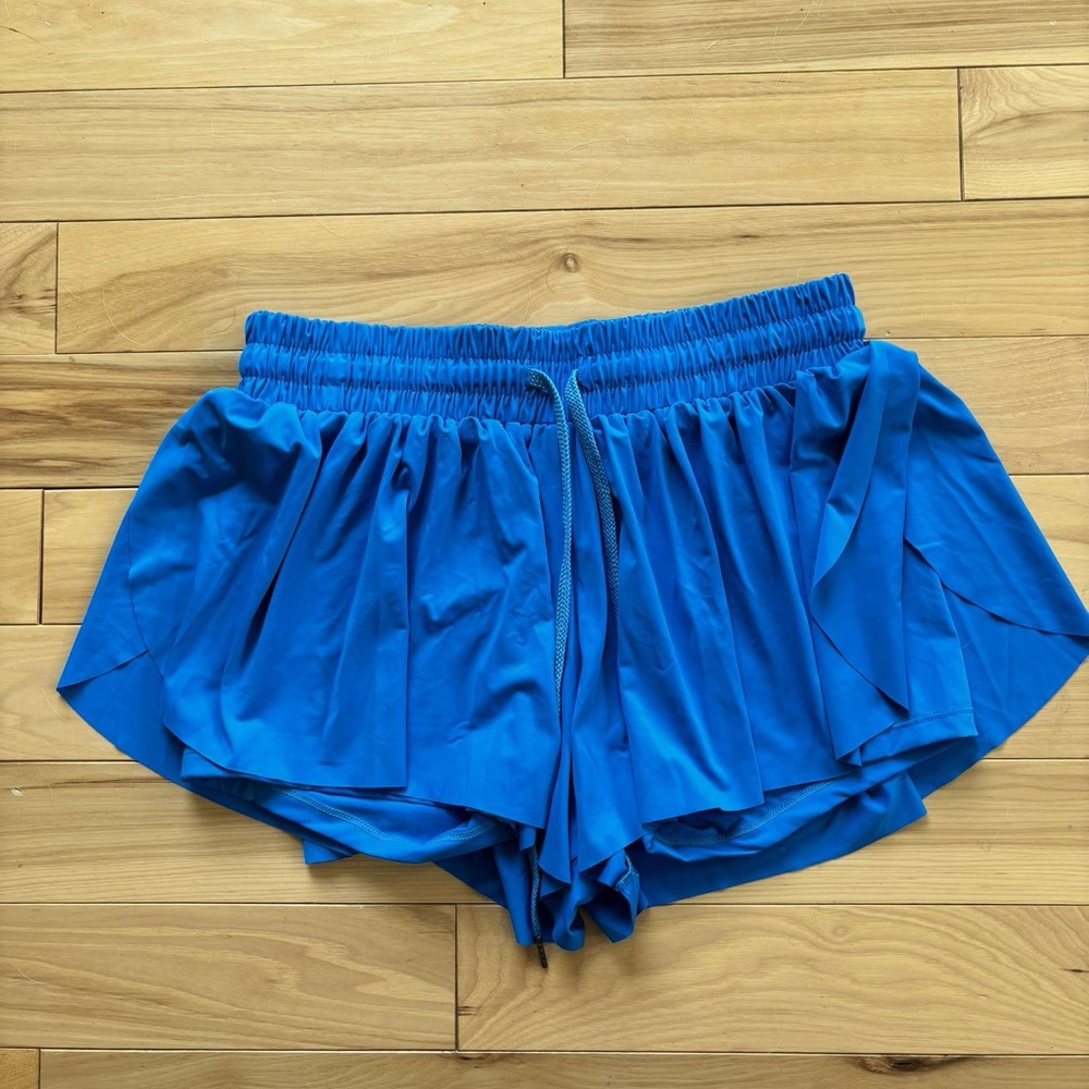 Amazon luogongzi blue flowy shorts size medium
